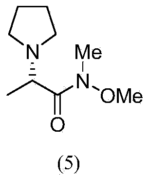 (S)-N-methoxy-methyl-2-(pyrrolidine) propionamide and preparation method and application thereof