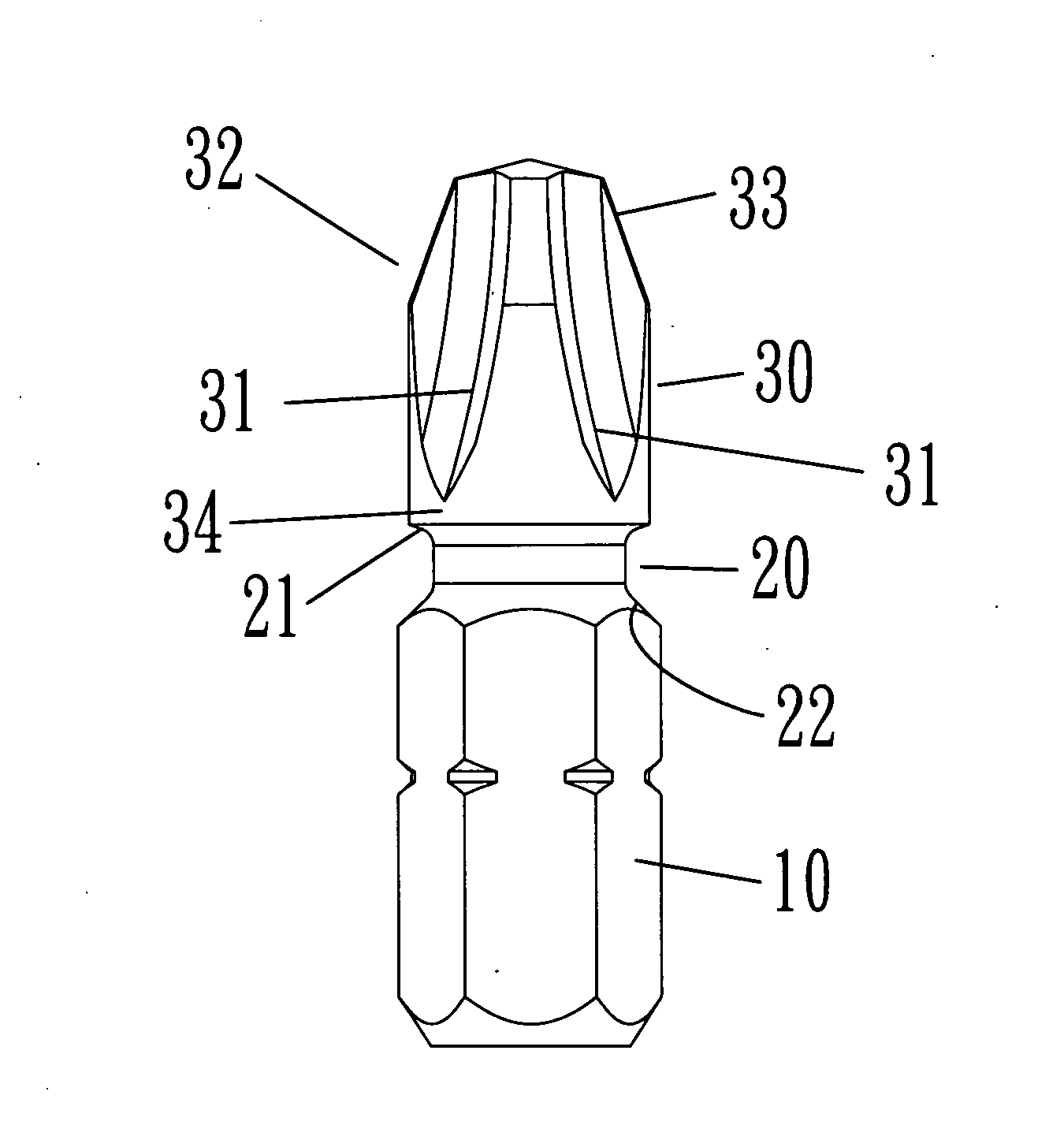 Screwdriver bit structure