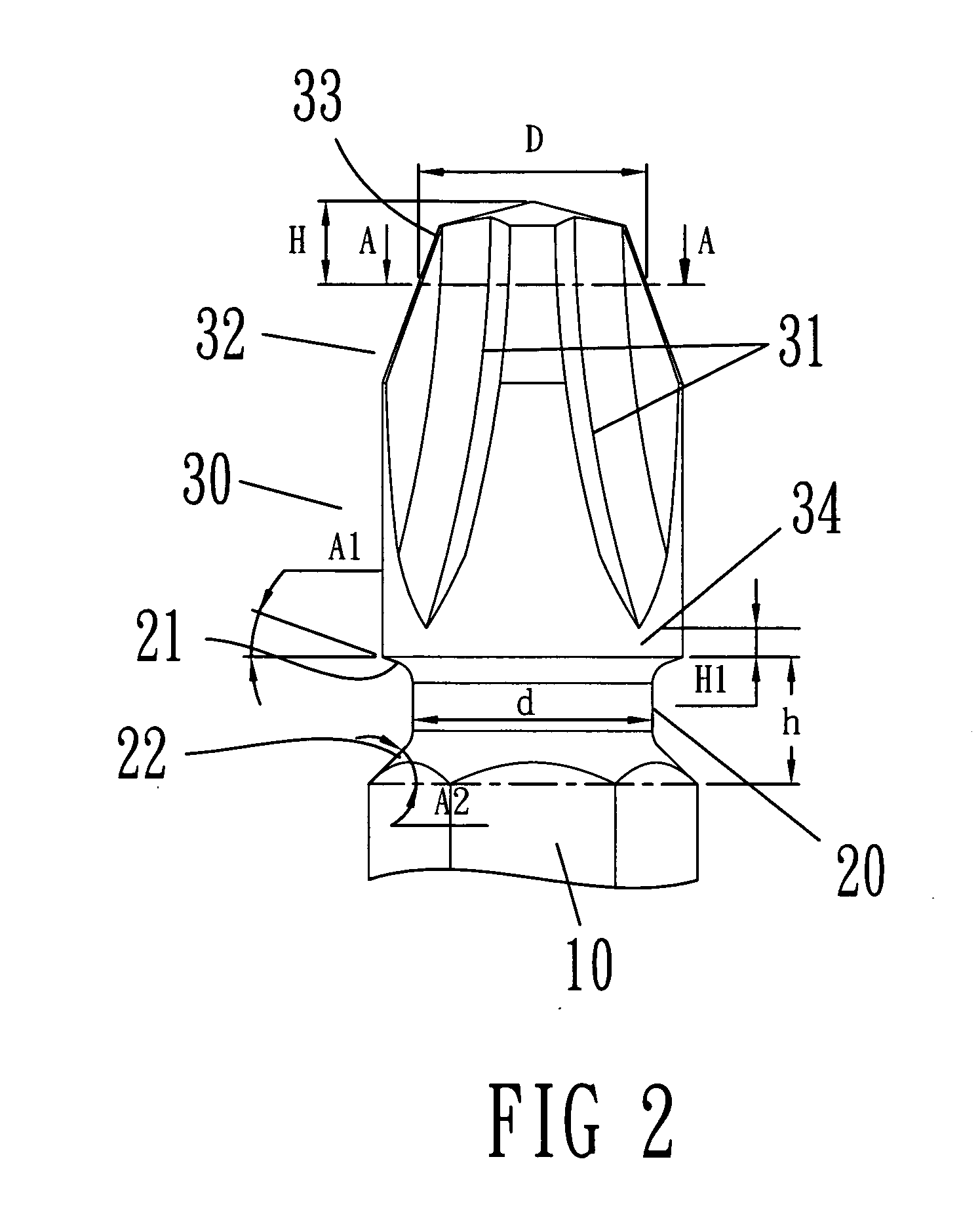 Screwdriver bit structure