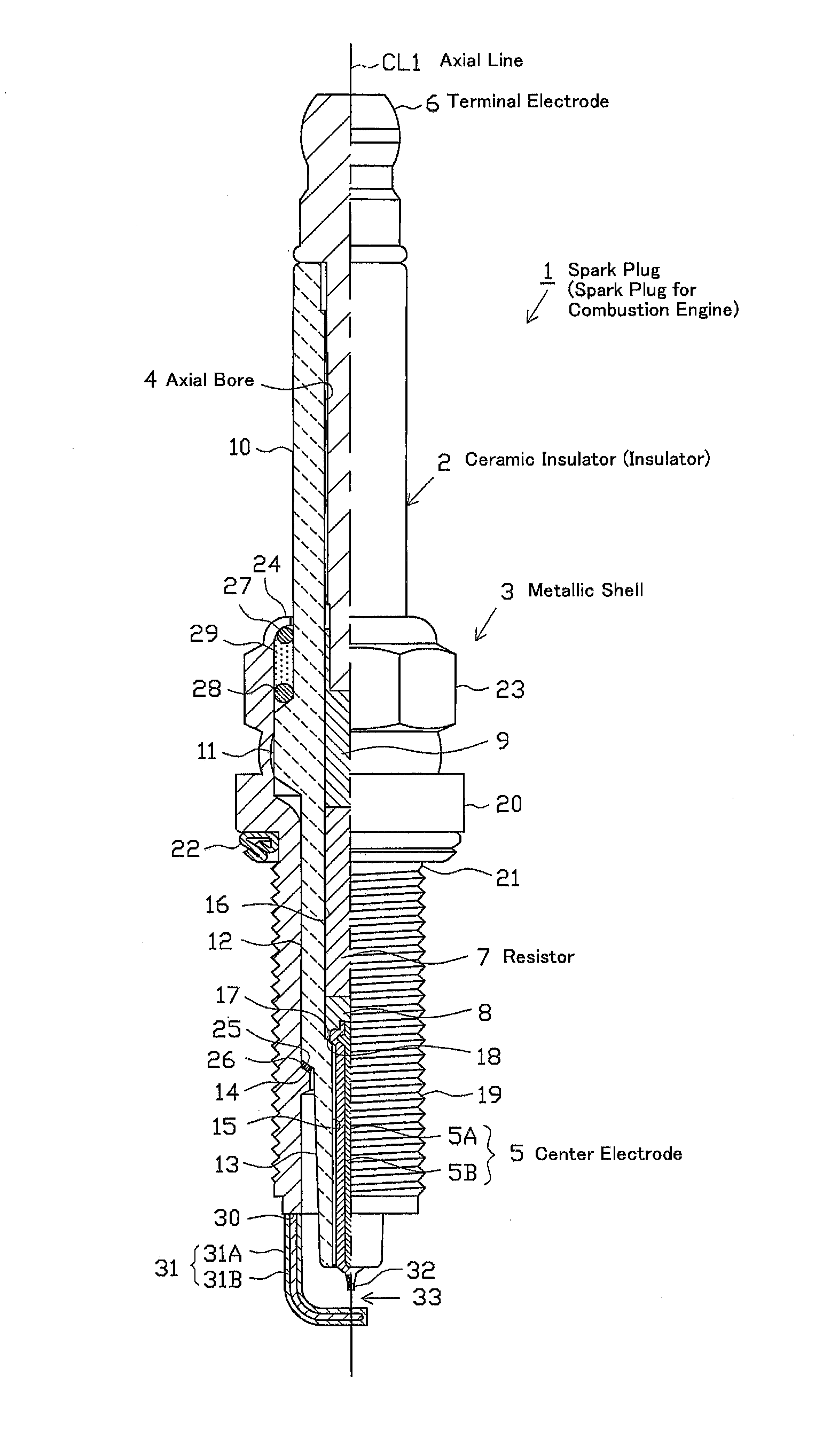 Spark plug for internal-combustion engine