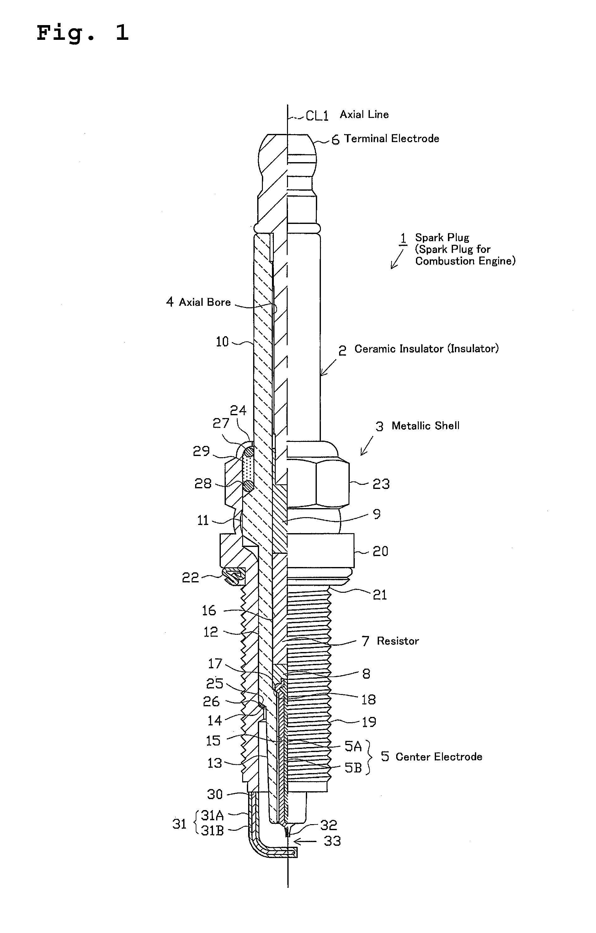 Spark plug for internal-combustion engine