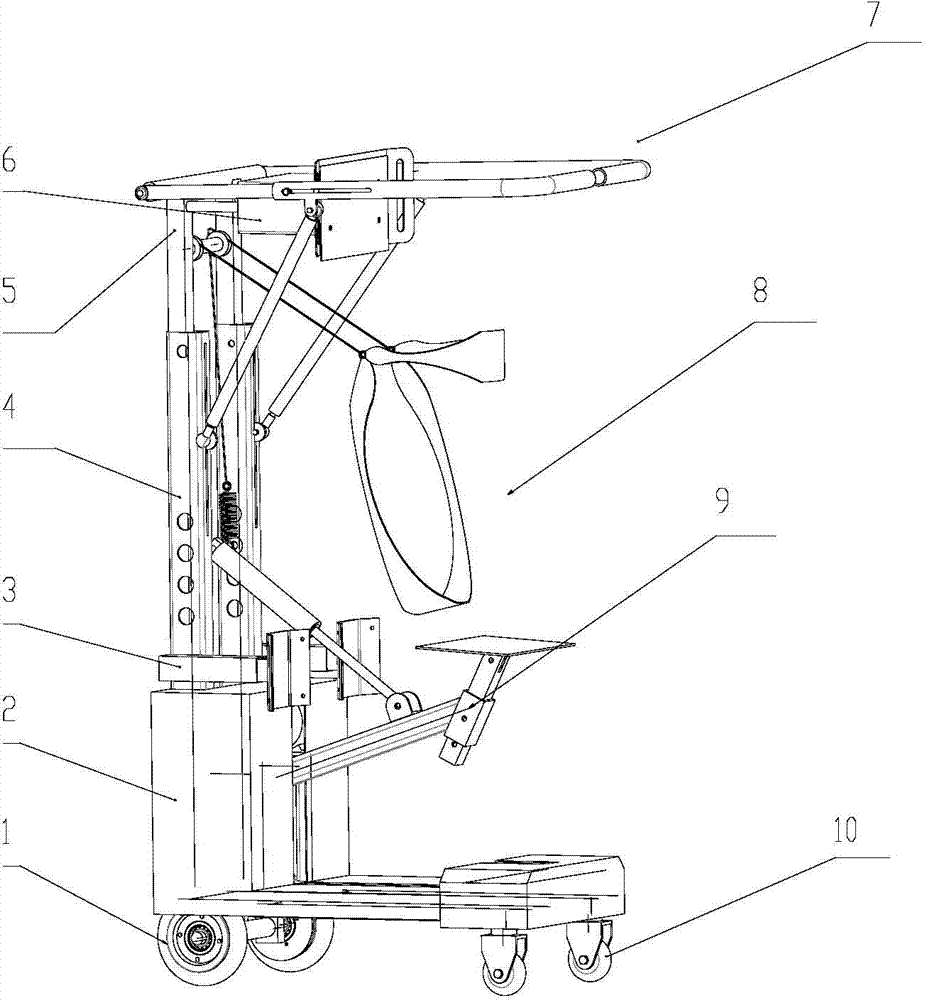 Standing and sitting dual-purpose living self-care vehicle for disabled person