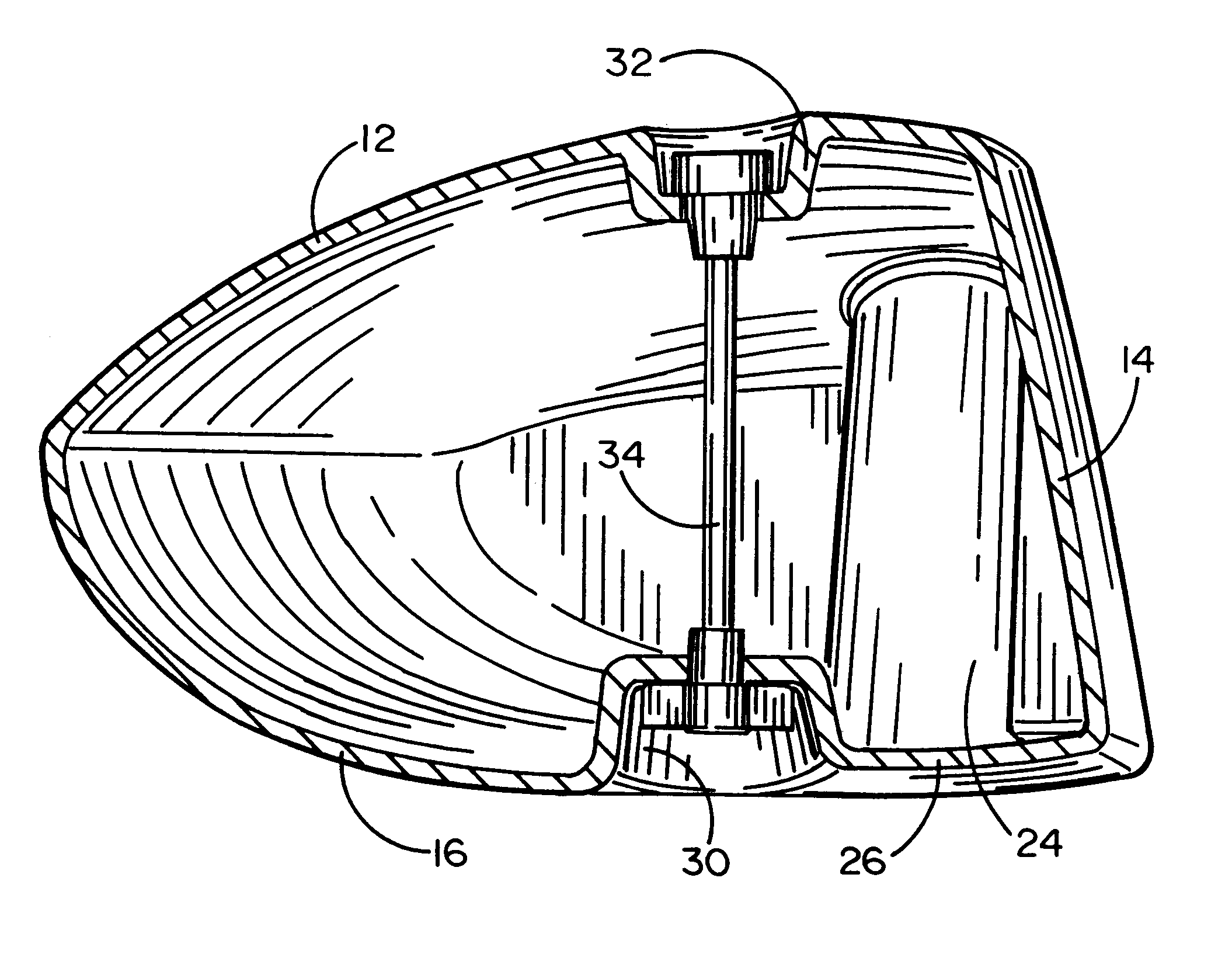 Golf club head having a device for resisting expansion between opposing walls during ball impact