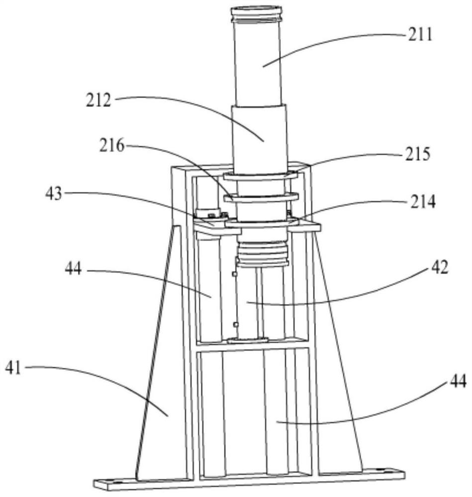 Material distribution ejecting device, pumping equipment and concrete pipe assembling method of pumping equipment
