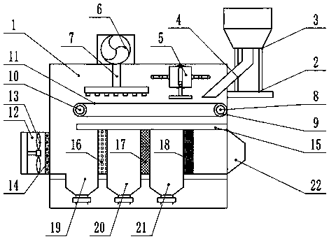 Shelled melon seed drying and screening device