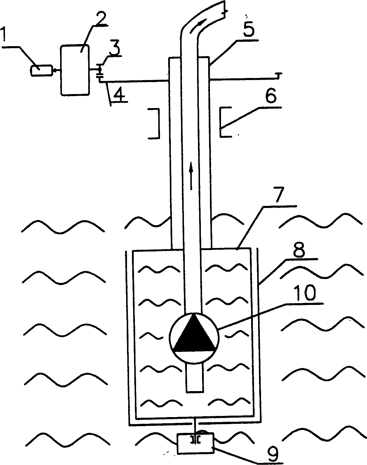 Domestic sewage extracting and flushing process in sewage hot pump thermal supplying air conditioner system