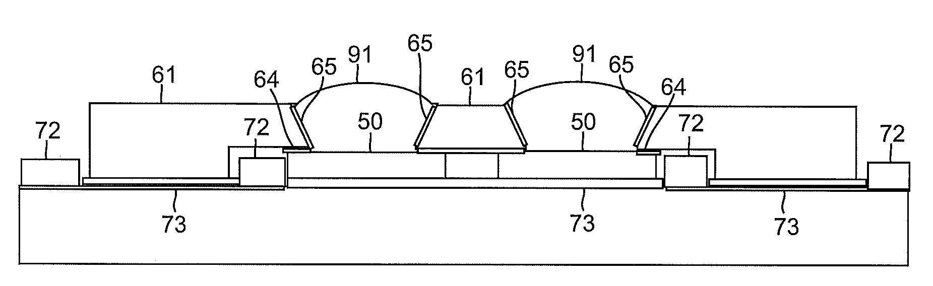 Top contact LED thermal management