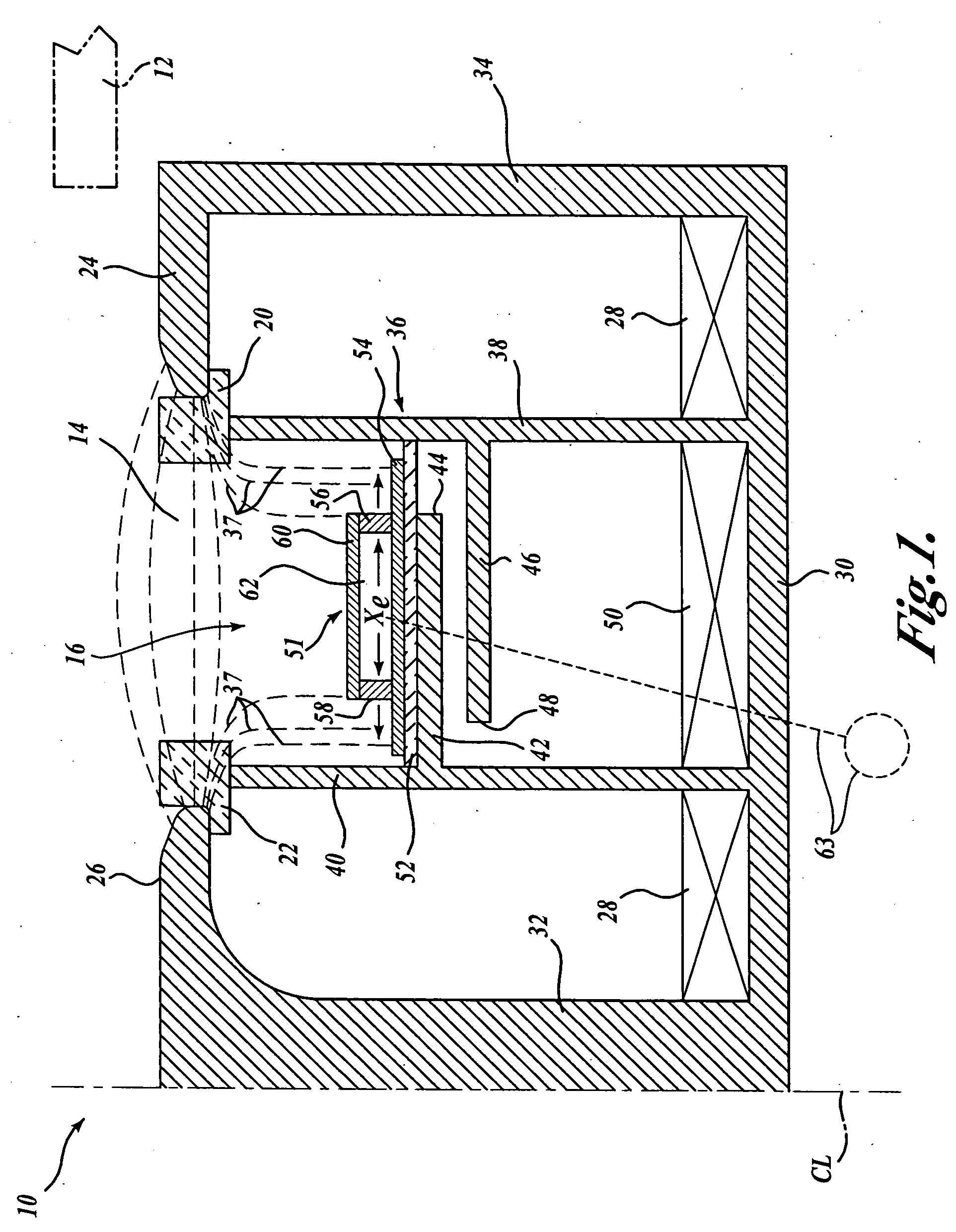 Hall effect thruster with anode having magnetic field barrier