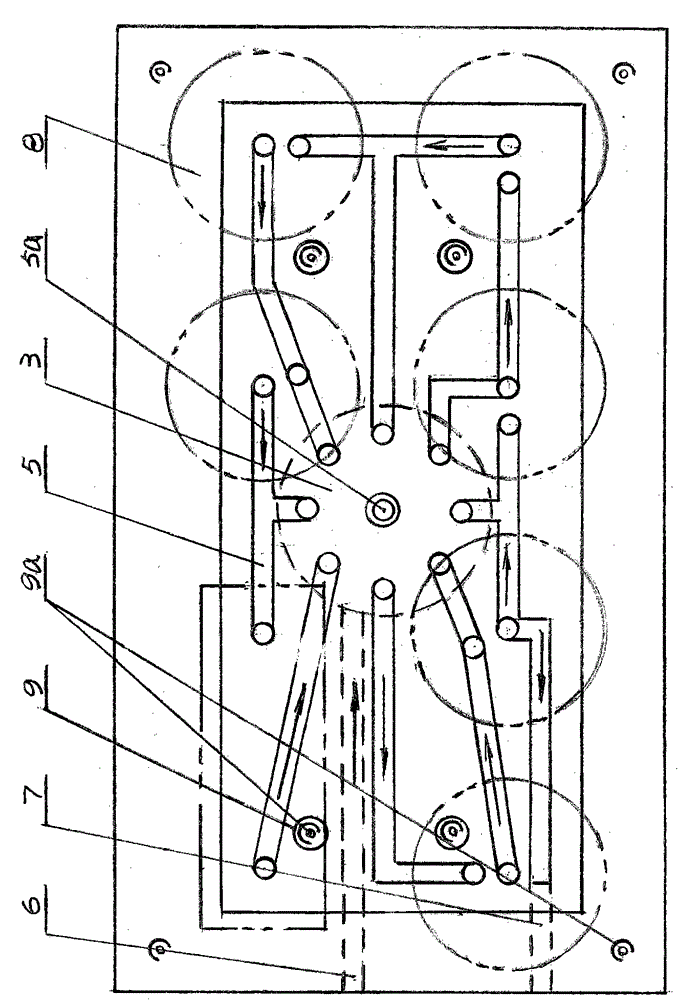 Connecting method of built-in pipeline of multi-filter-core back-flushing water purifier