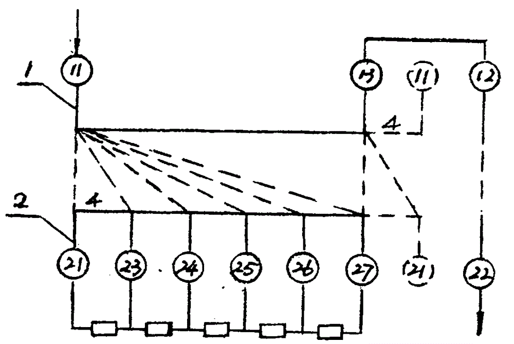 Connecting method of built-in pipeline of multi-filter-core back-flushing water purifier