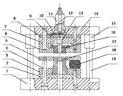 Inverse punching and blanking die