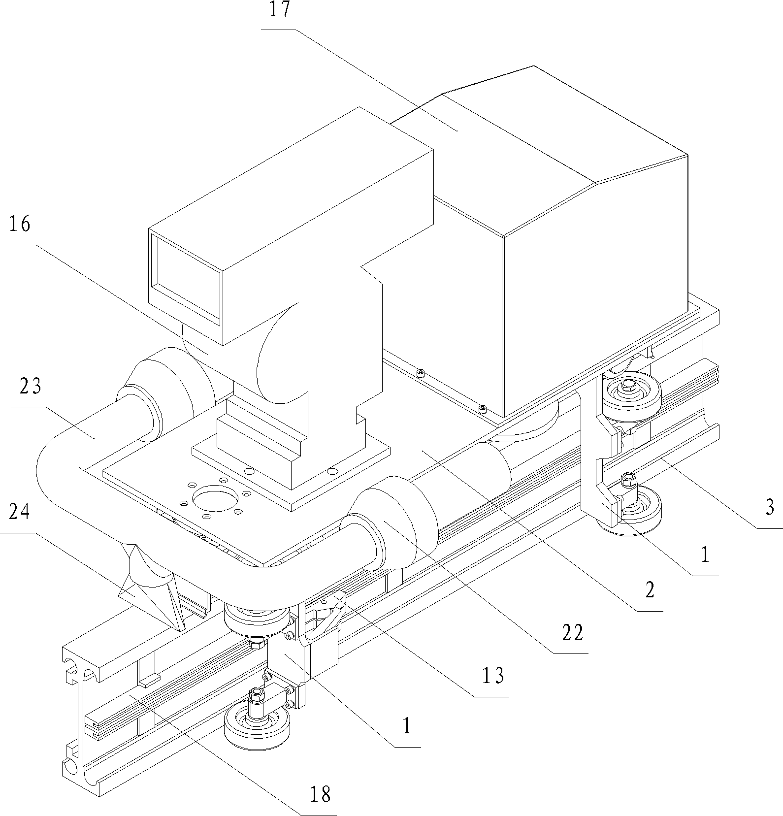 Transformer station rail-mounted intelligent patrol robot