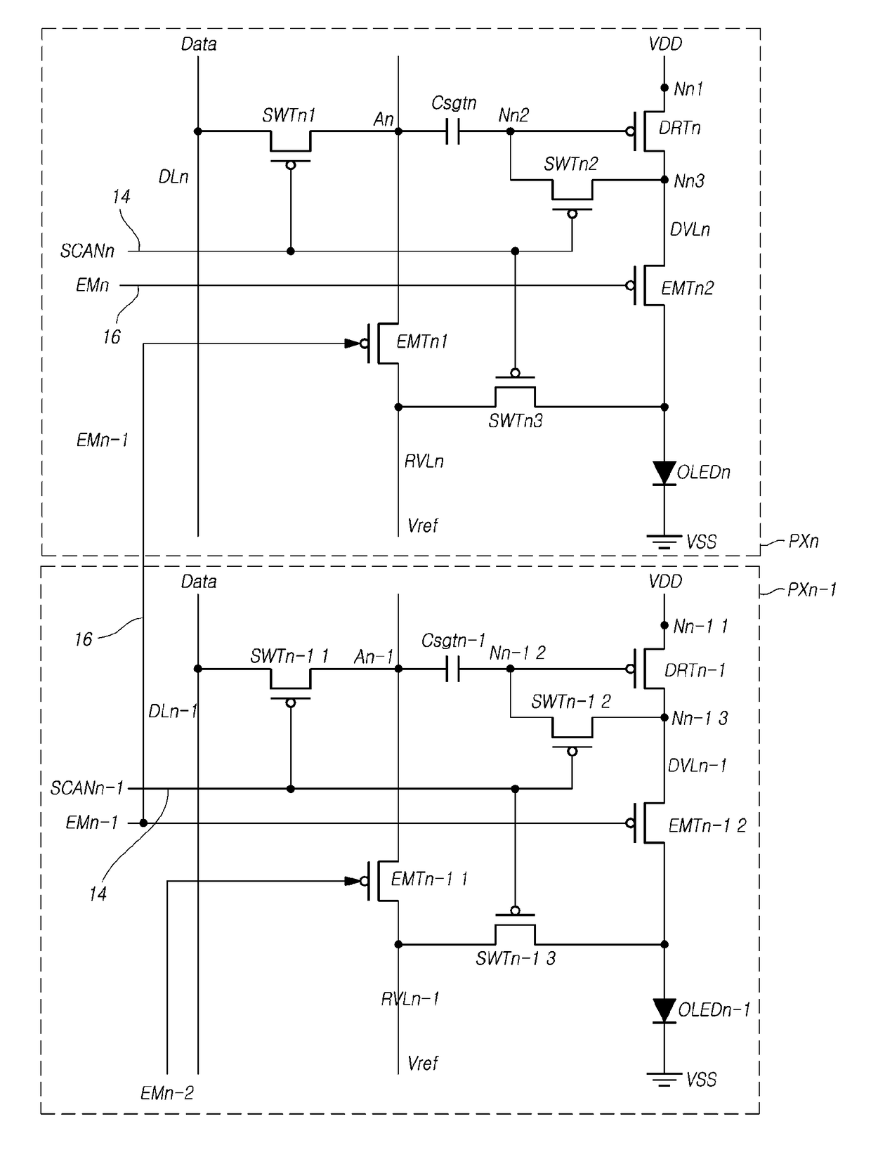 Organic light emitting display and apparatus for driving same