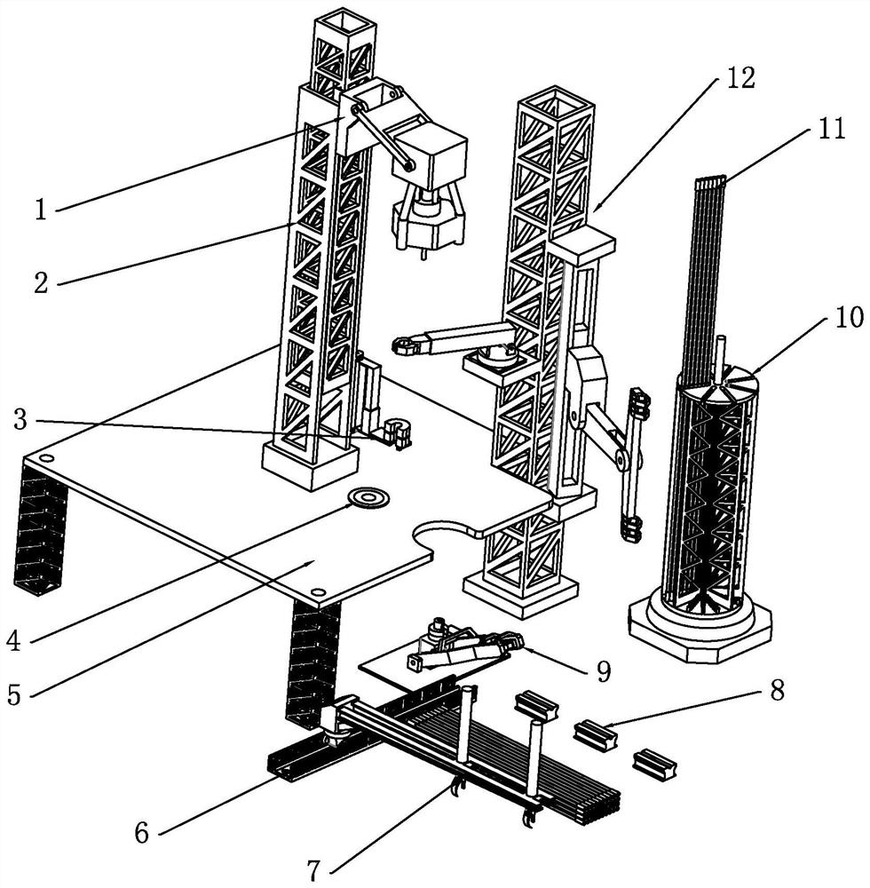 Automatic pipe column processing device suitable for petroleum drilling and working method of automatic pipe column processing device