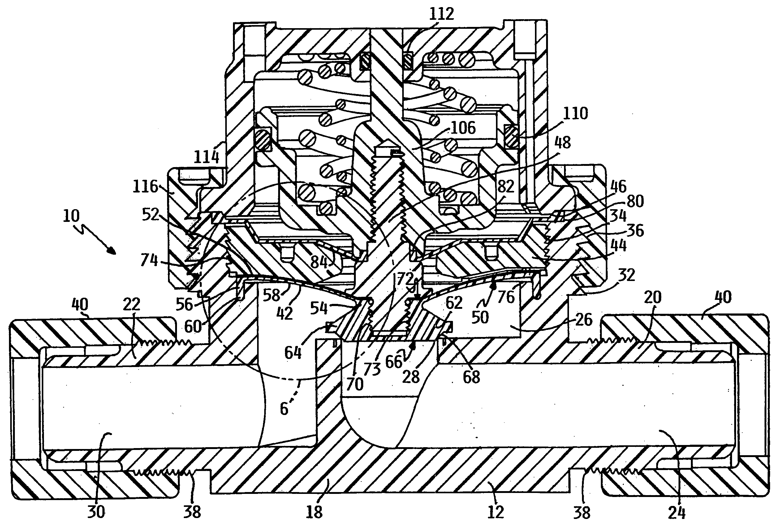 Extended stroke valve and diaphragm