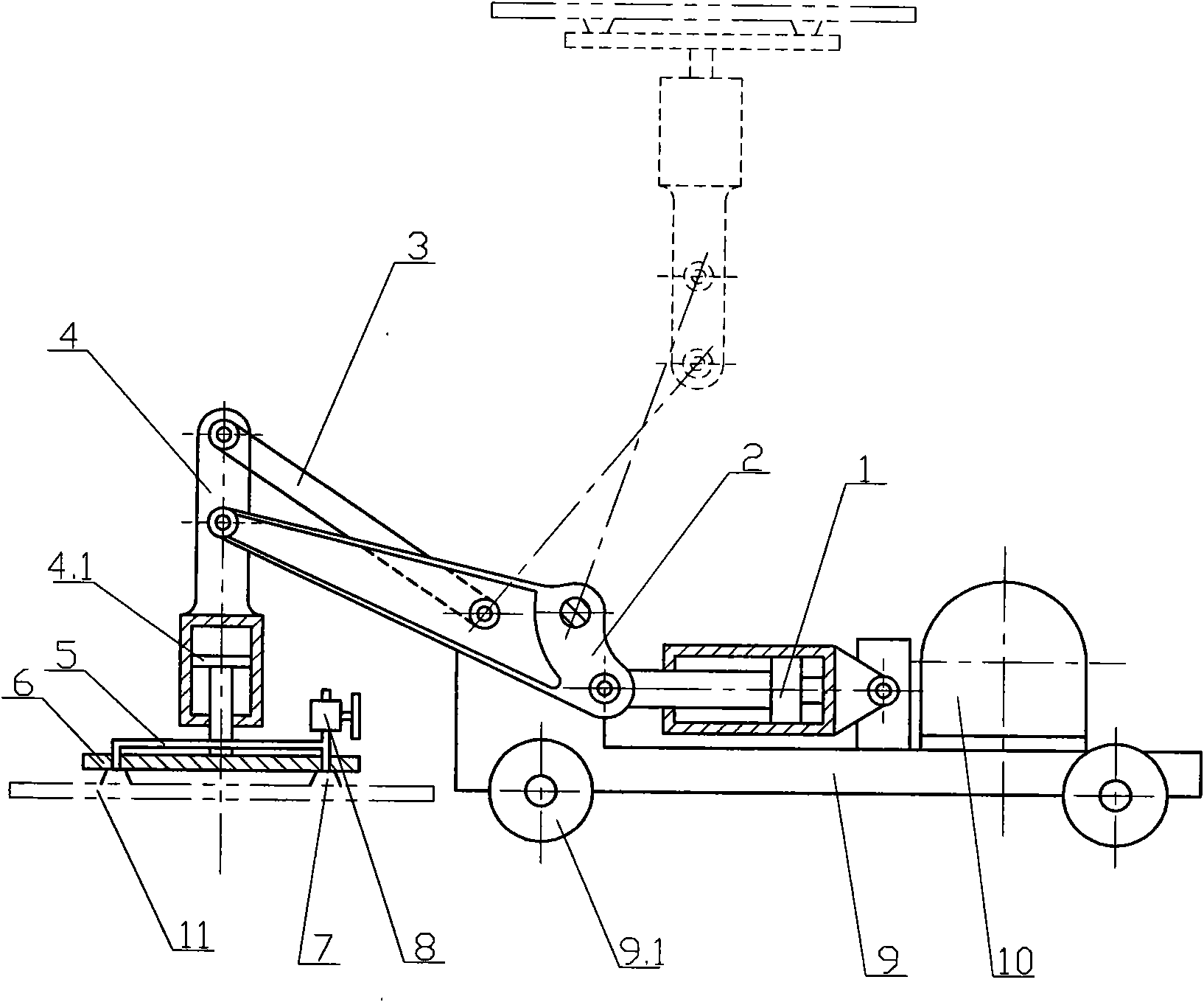 Ceramic floor tile paving device