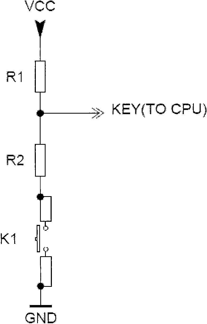 Light touch switch type key circuit