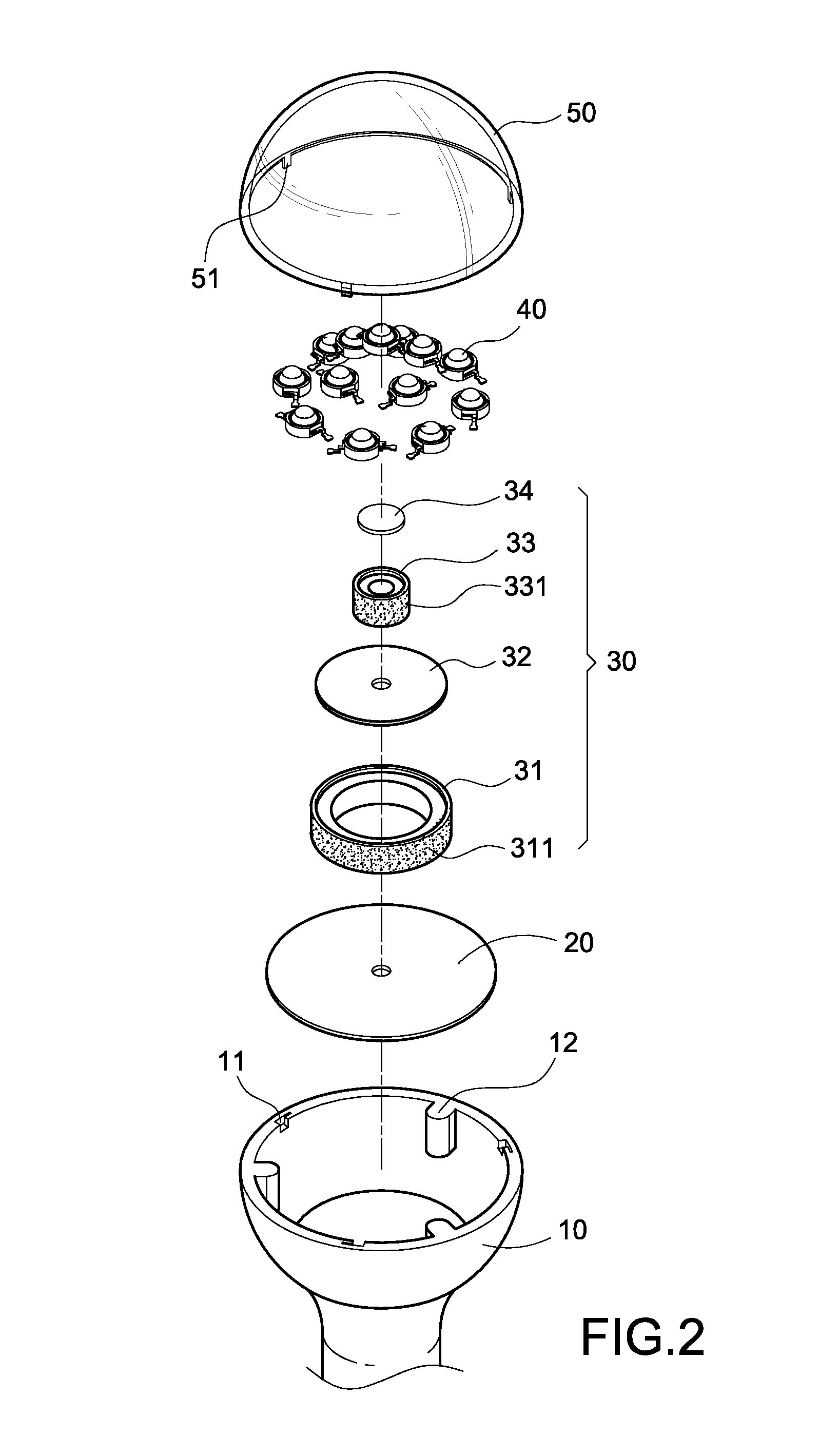 LED lamp with 360-degree illumination