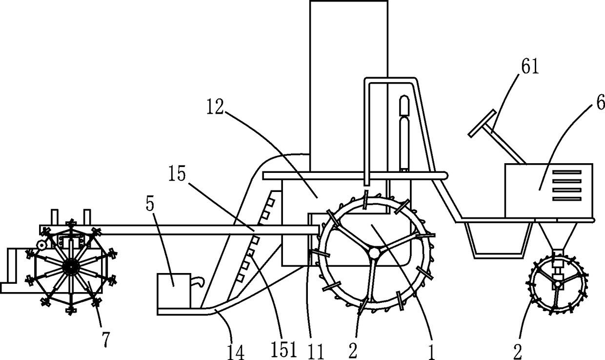 Rice transplanter with dragging type seed supplementing machine