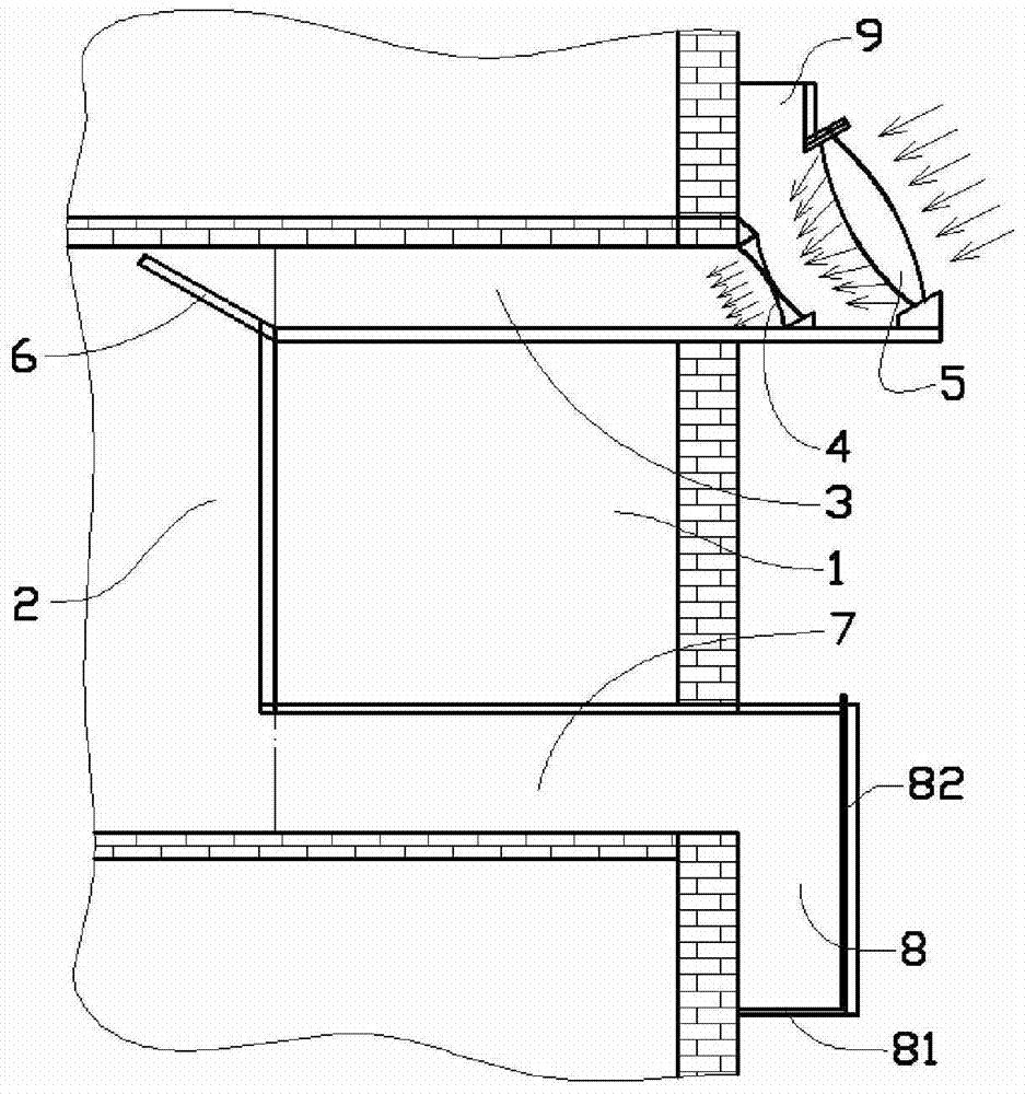 Light-transmitting ventilation structure inside the building