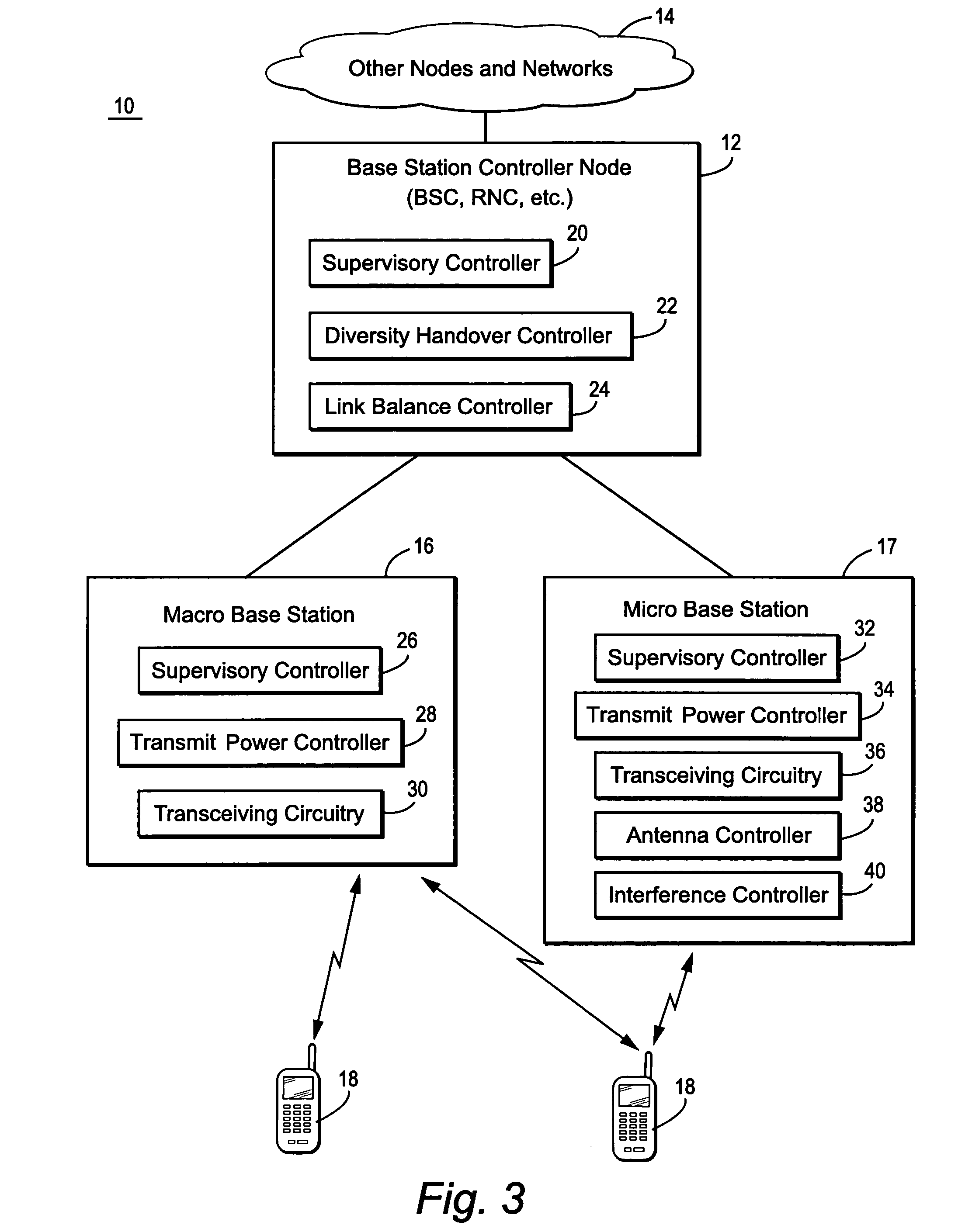 Mobile communications in a hierarchical cell structure