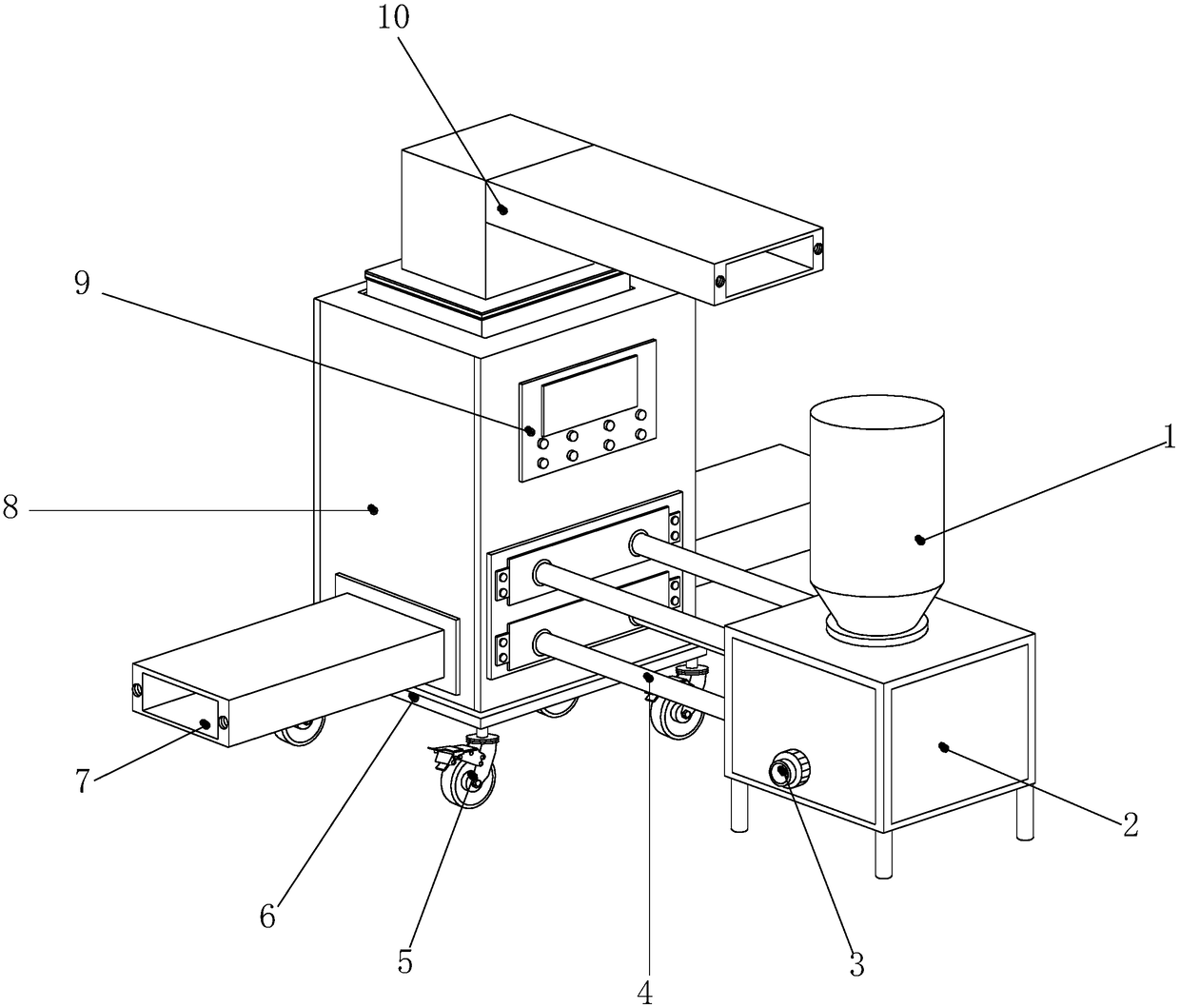 Air-cooled main shaft discharge air redirection device for enhancing processing by-product recovery