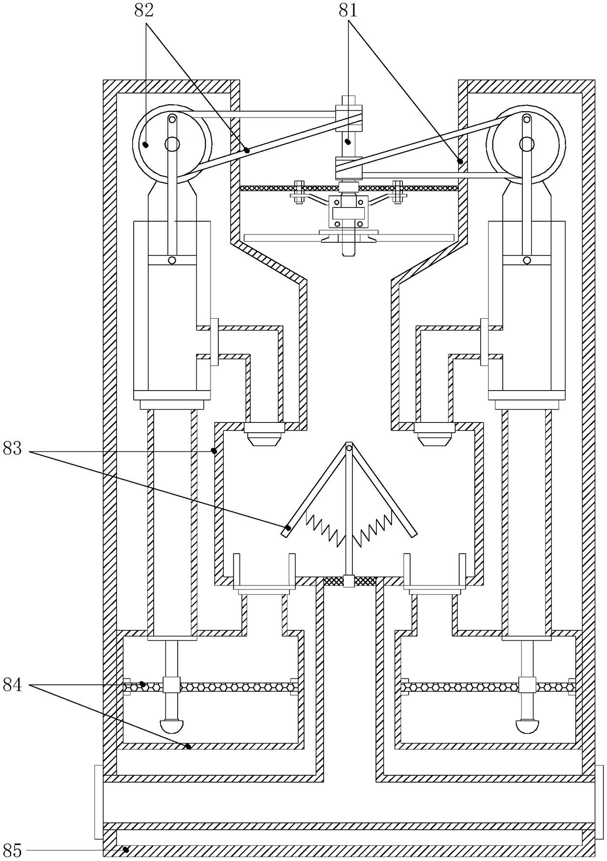 Air-cooled main shaft discharge air redirection device for enhancing processing by-product recovery