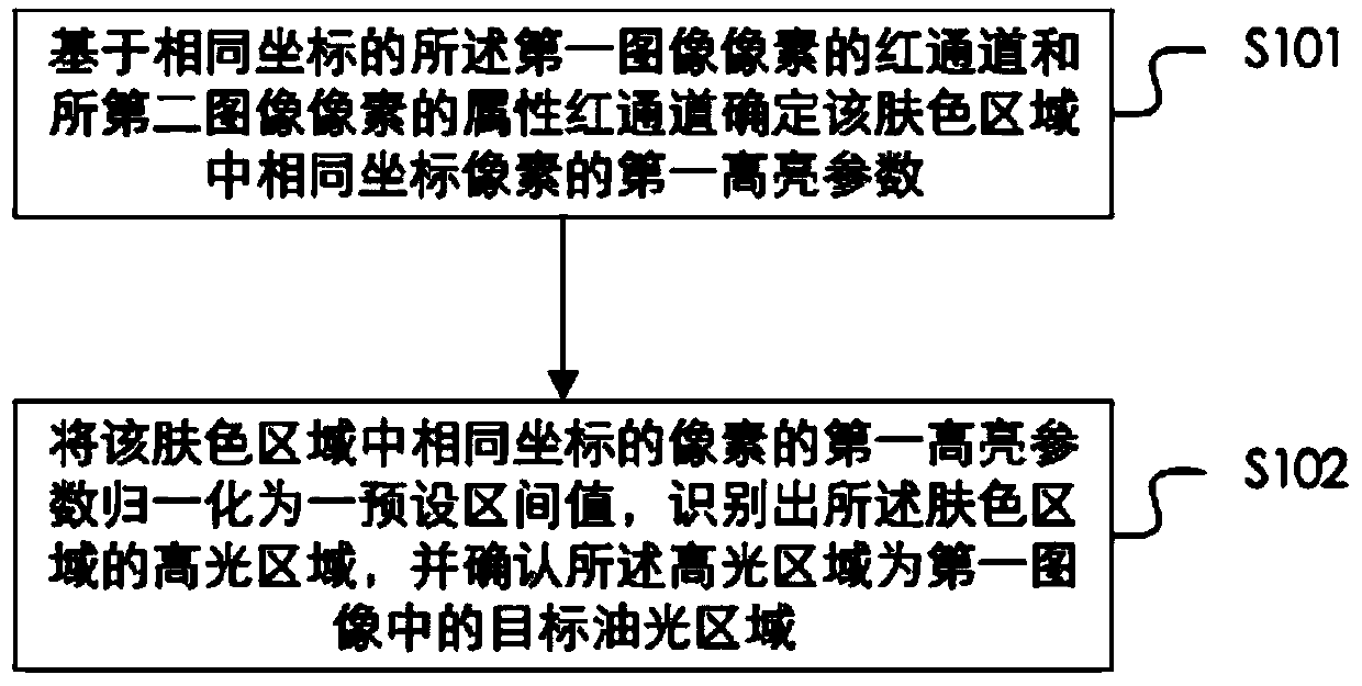 Method and device for acquiring oily region in face image