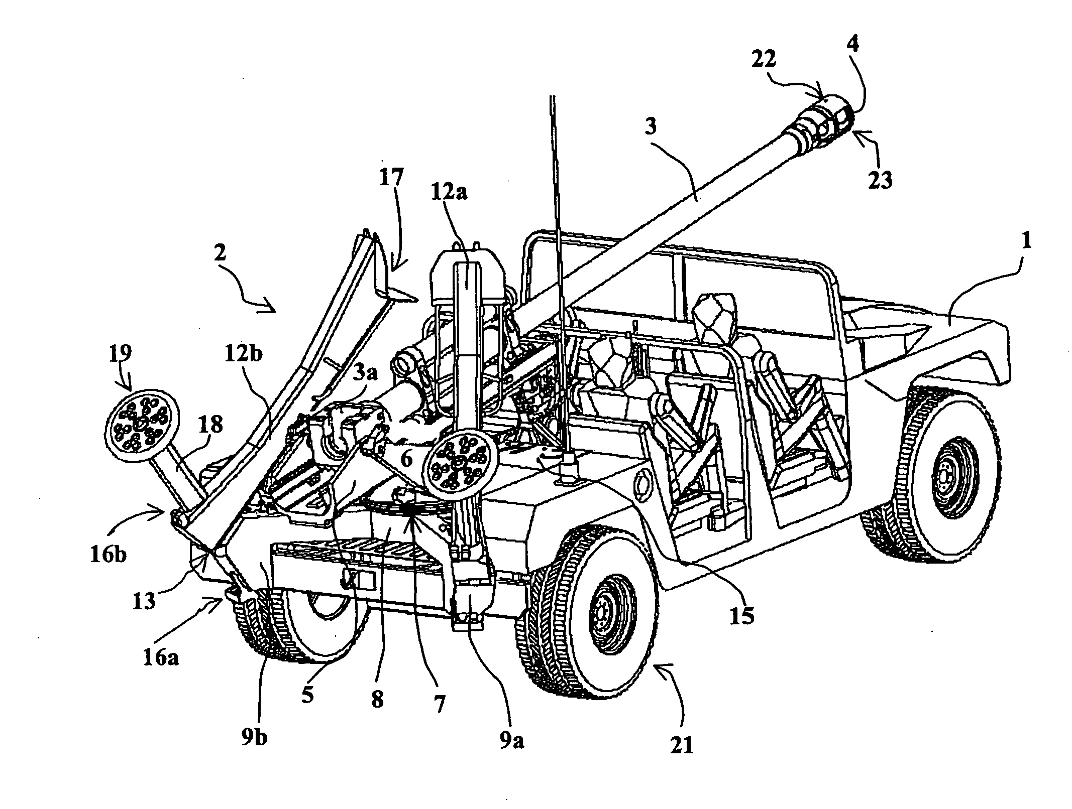 Weapon system able to equip a light vehicle and process to implement such a weapon system