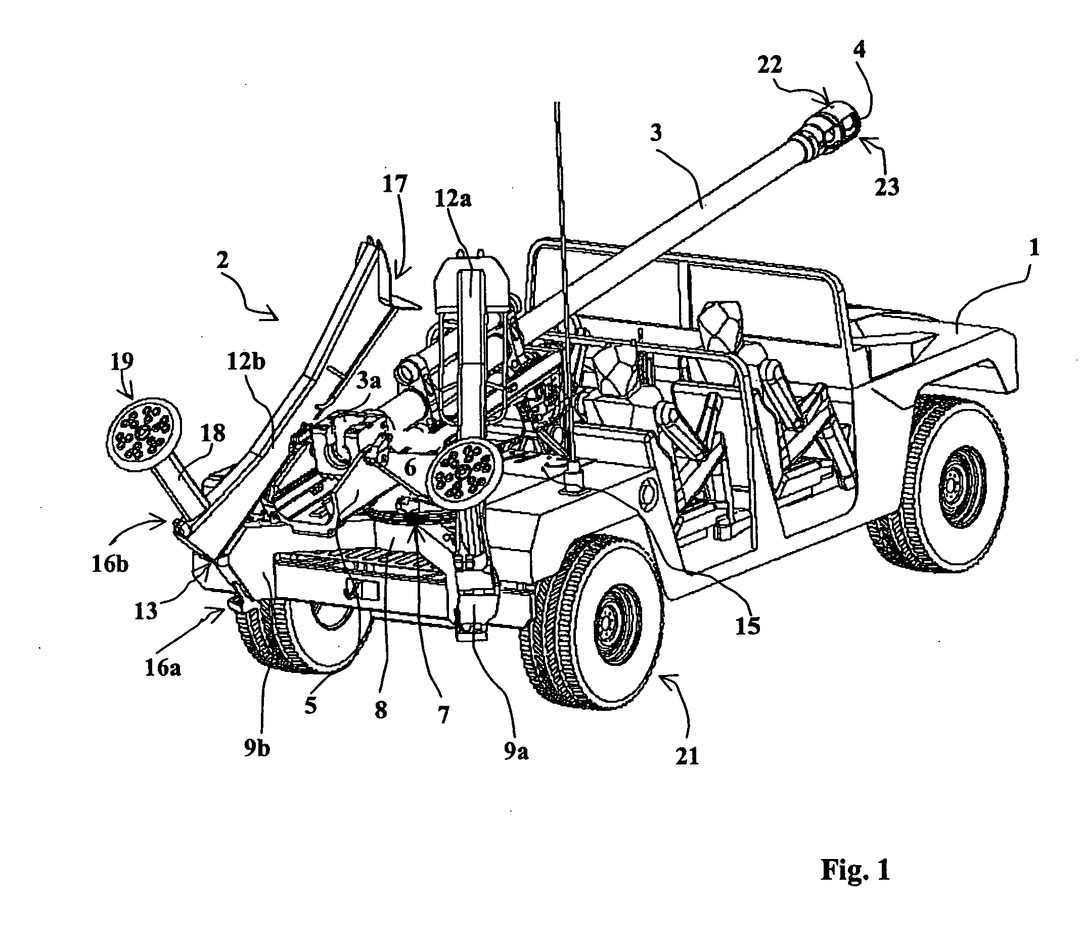 Weapon system able to equip a light vehicle and process to implement such a weapon system