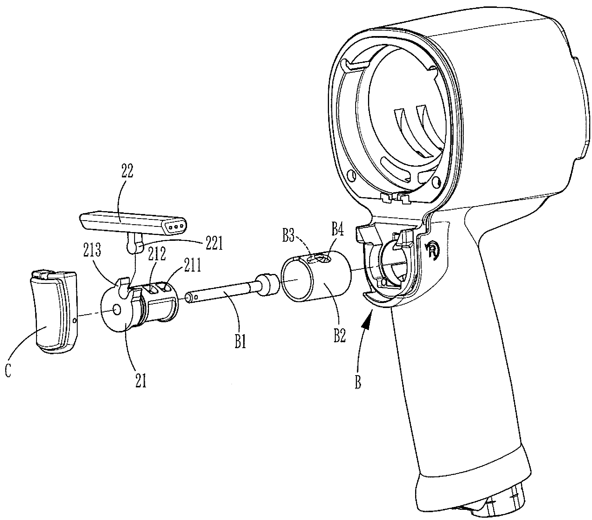 Rotating Direction Switching Device for a Pneumatic Tool