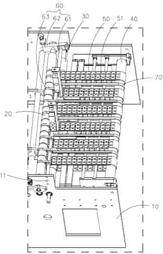 Backing paper feeding mechanism of paper pasting machine