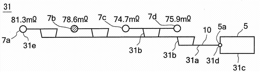 Electric property detection method and electric property detection apparatus