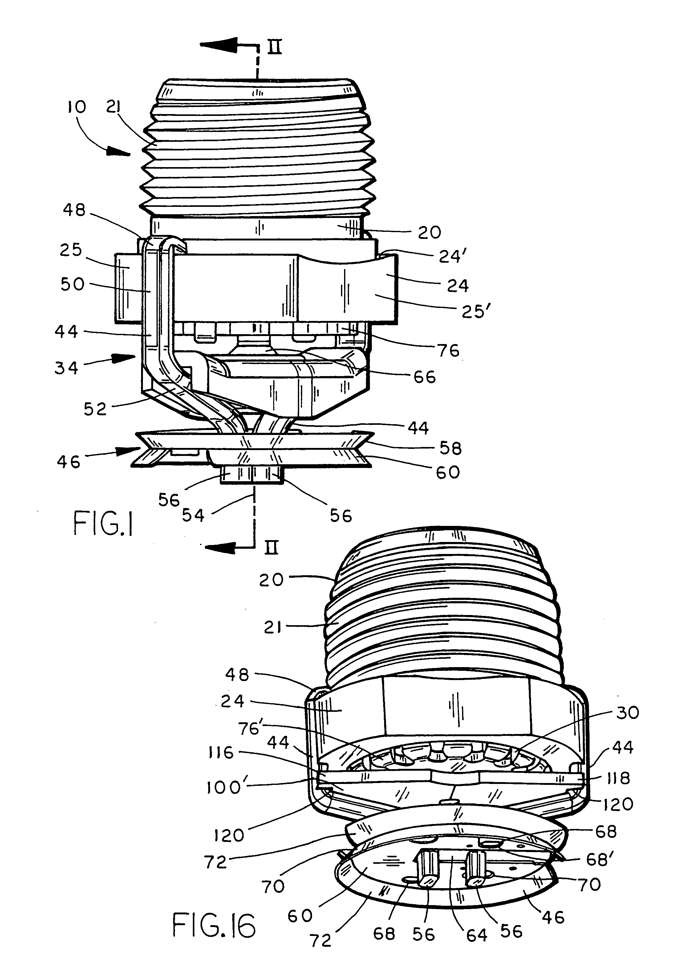 Compact pendant sprinkler head