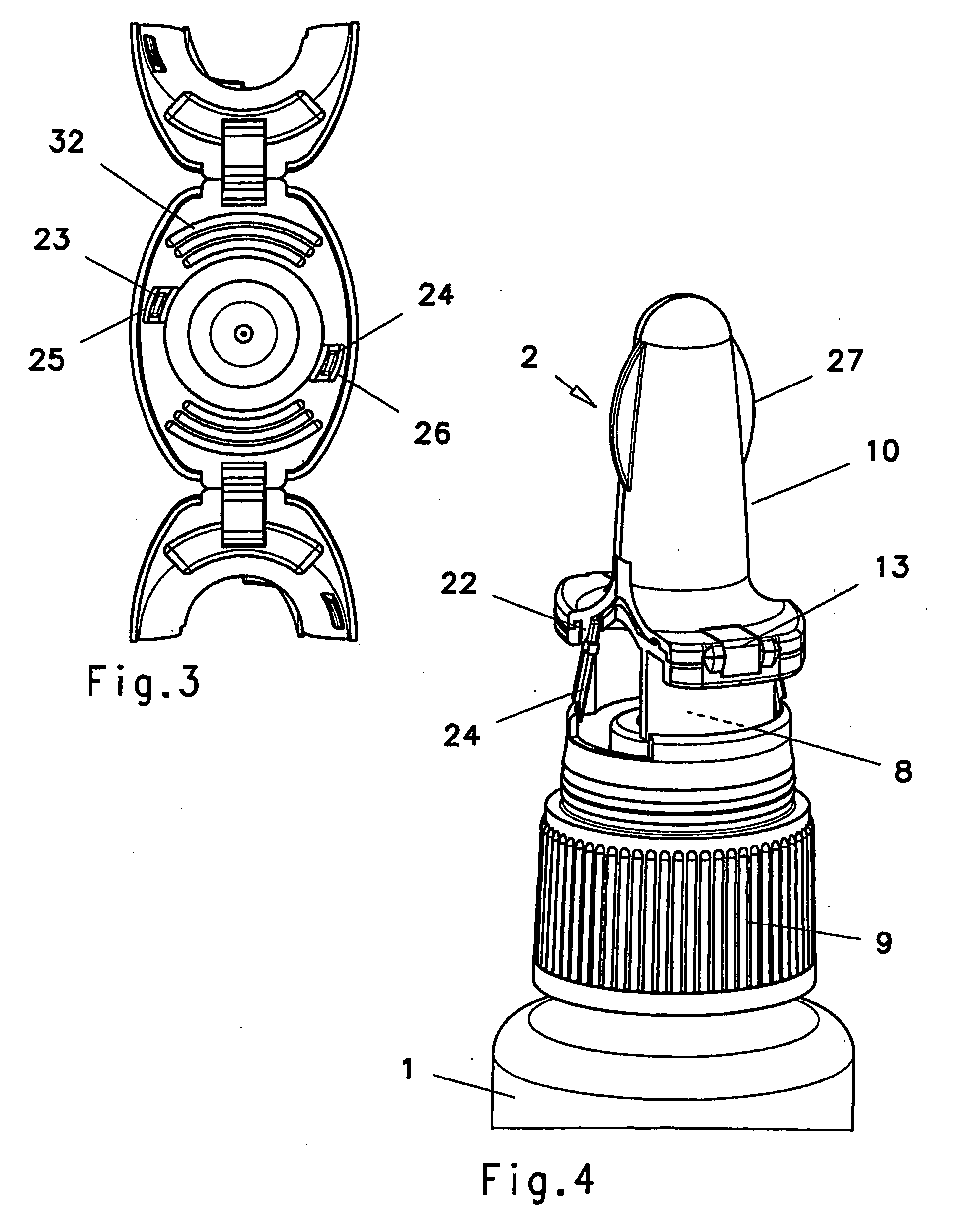 Manually operated dispenser comprising a protective cap