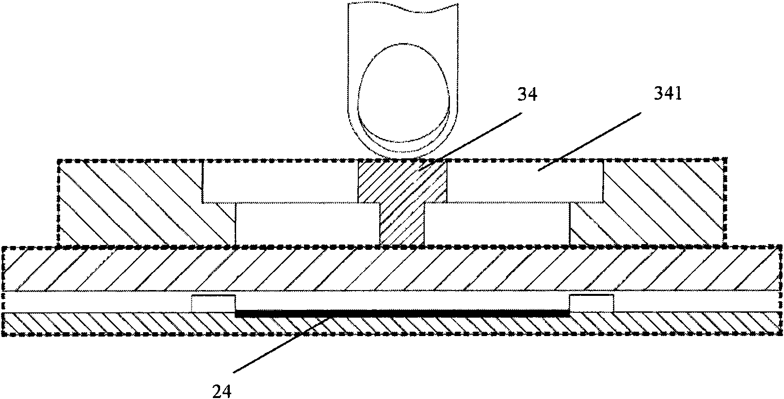 Capacitance data input device with mechanical touch sense