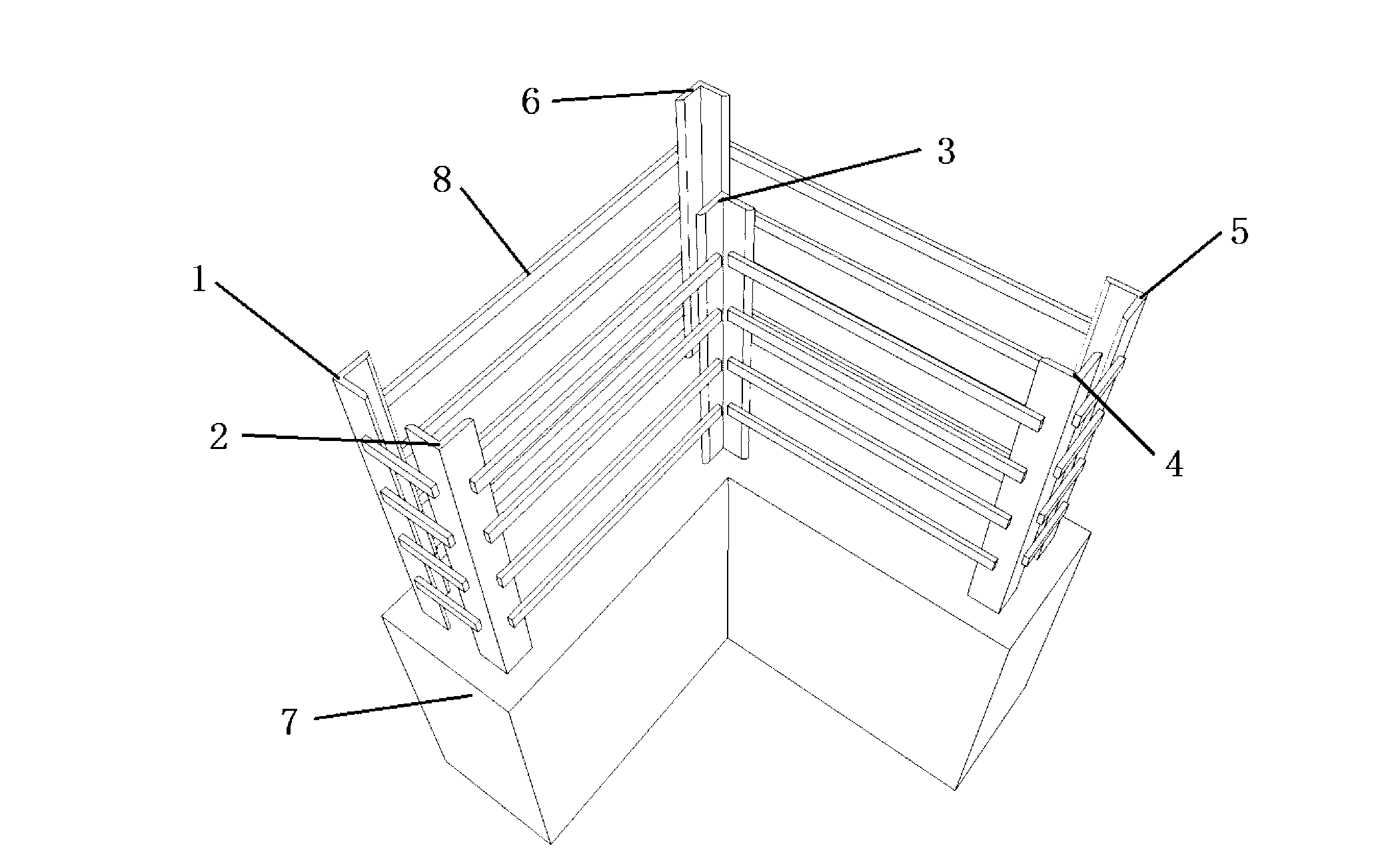 L-shaped steel concrete special-shaped column of supporting angle steel framework