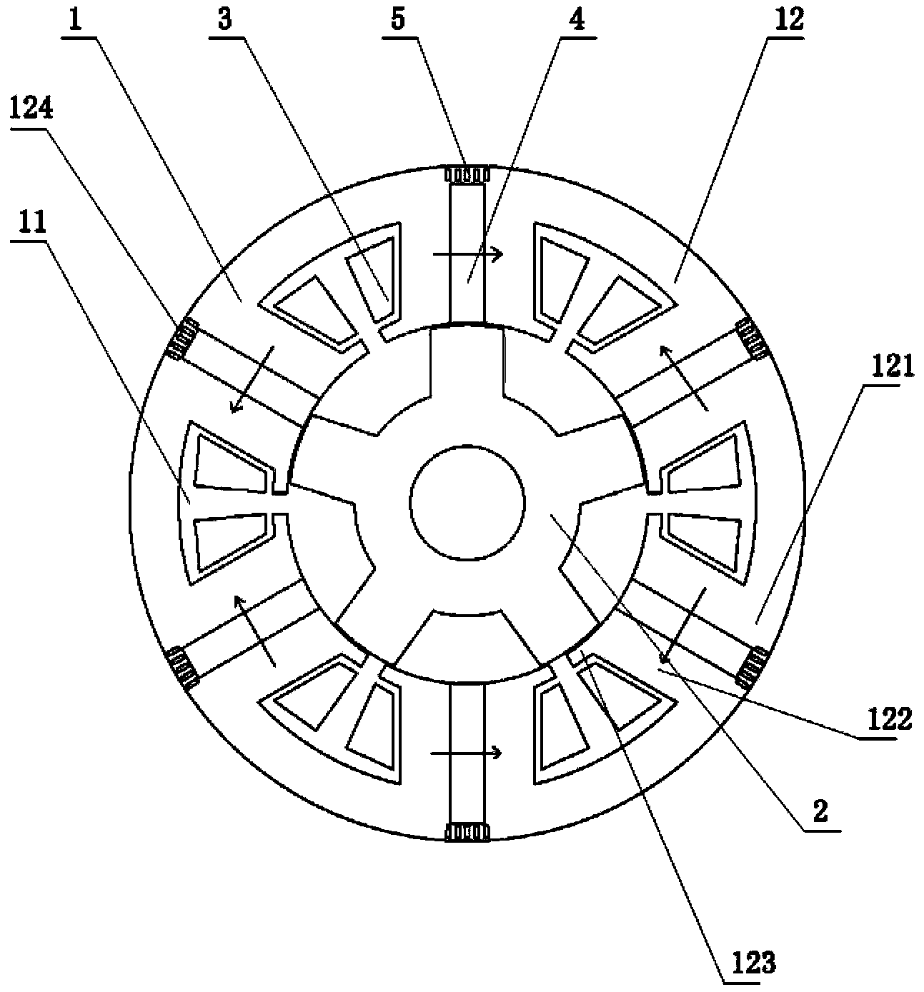 Permanent magnet switch magnetic flux linkage motor