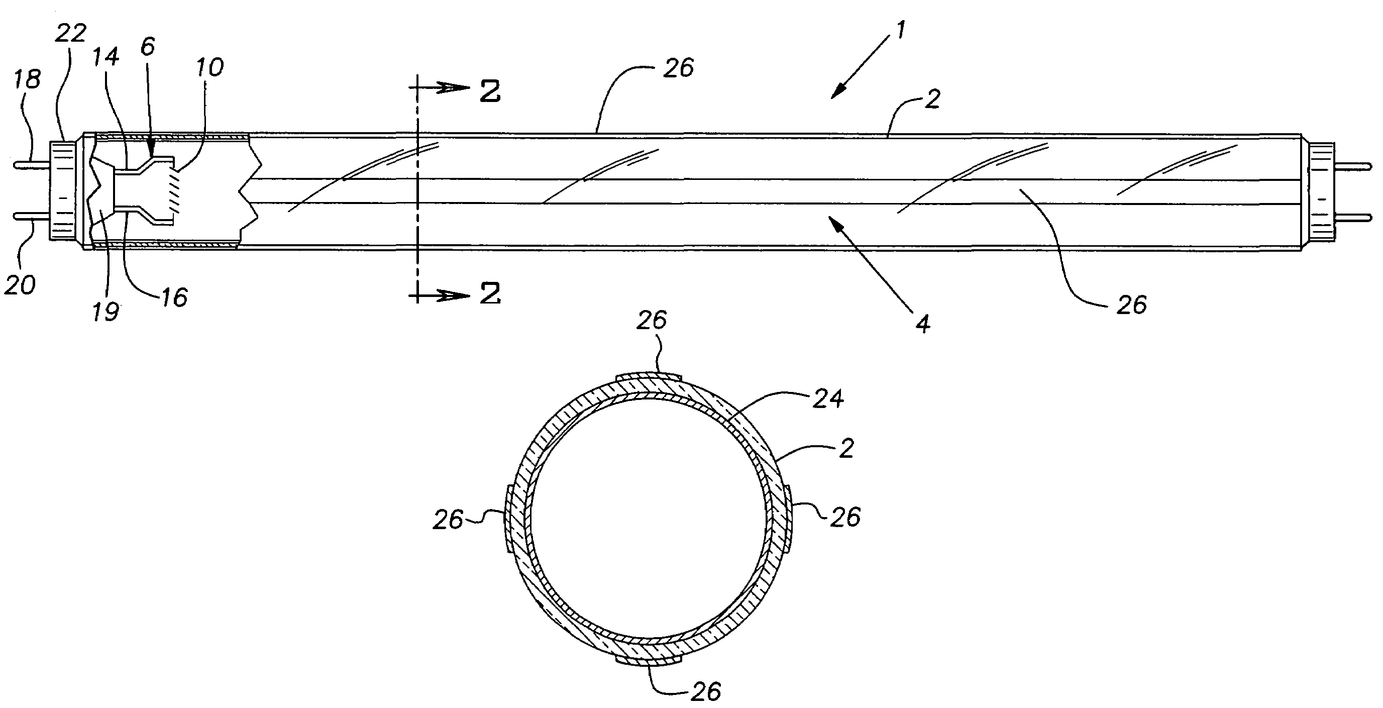 Fluorescent lamp with conductive coating