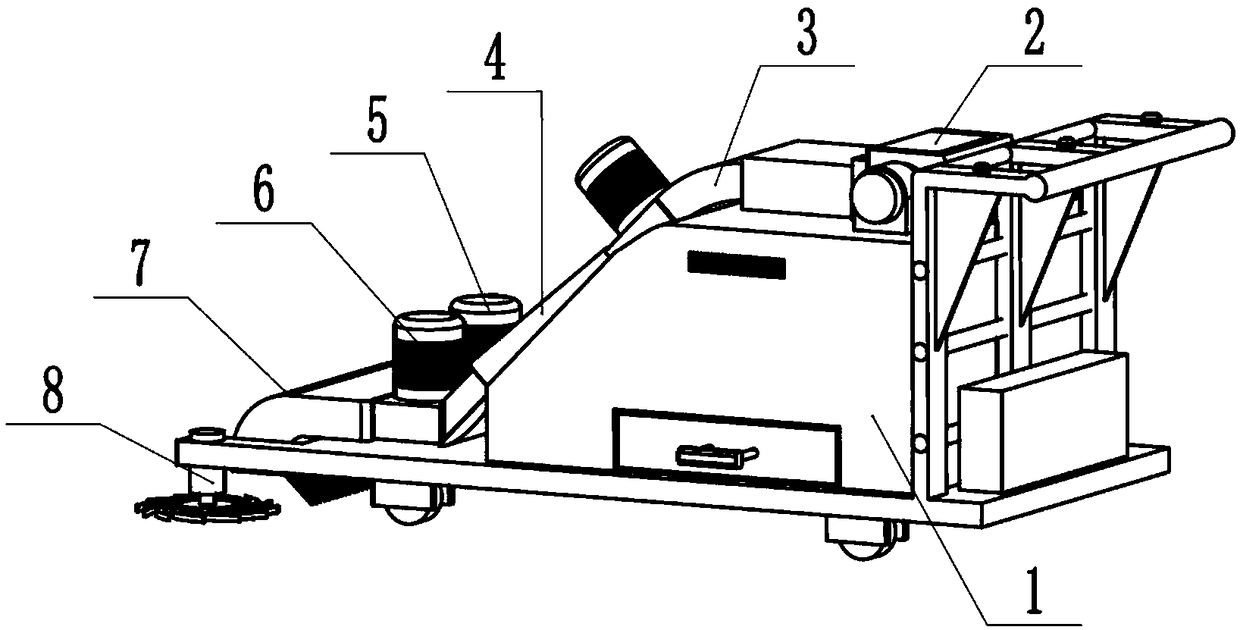 Fallen leaf collecting and treating device