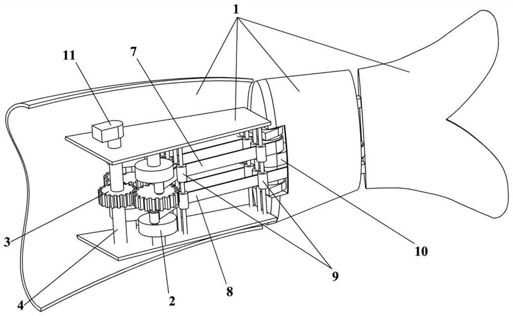 A high-speed swinging two-joint bionic fishtail device