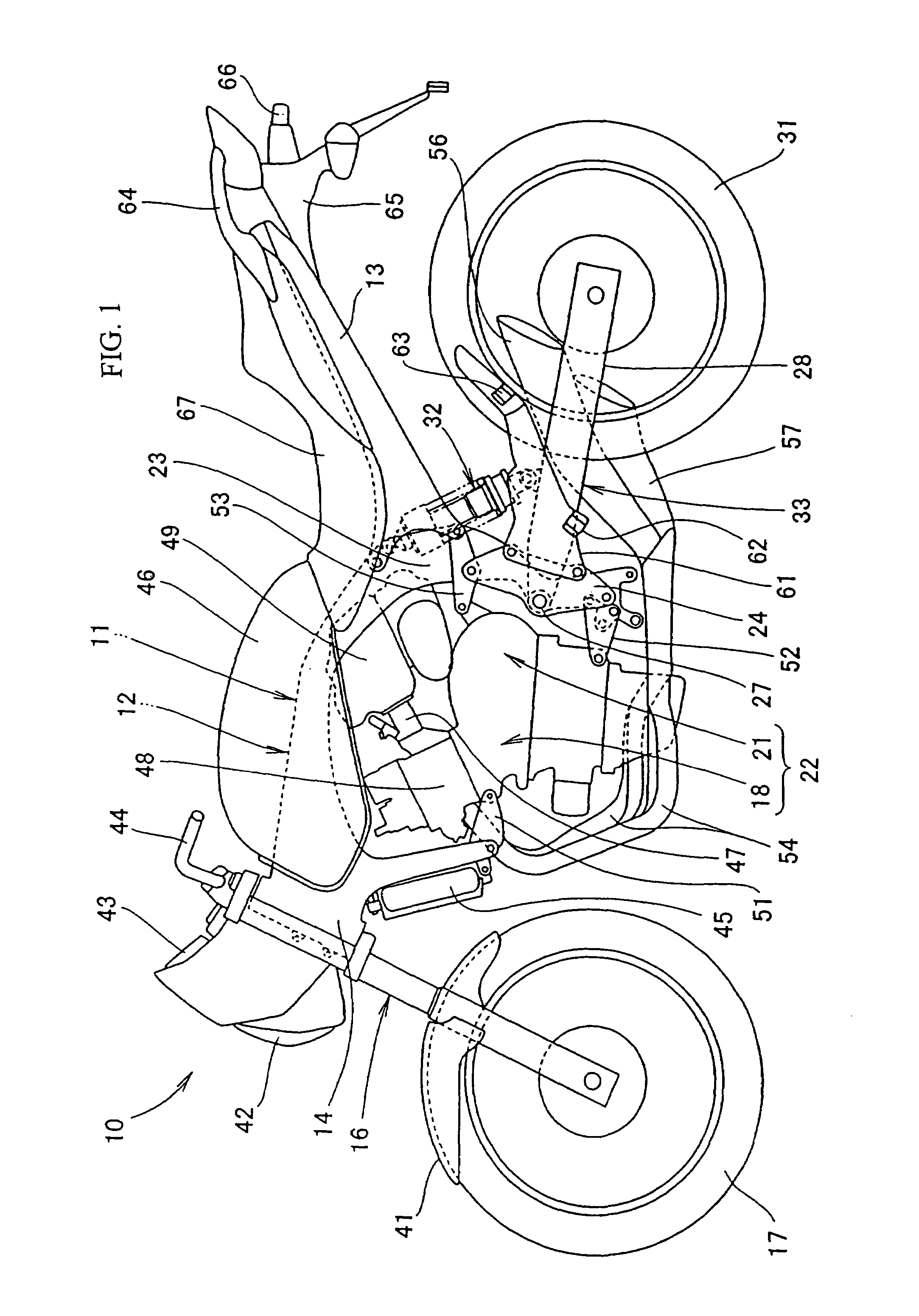 Frame assembly for a motorcycle