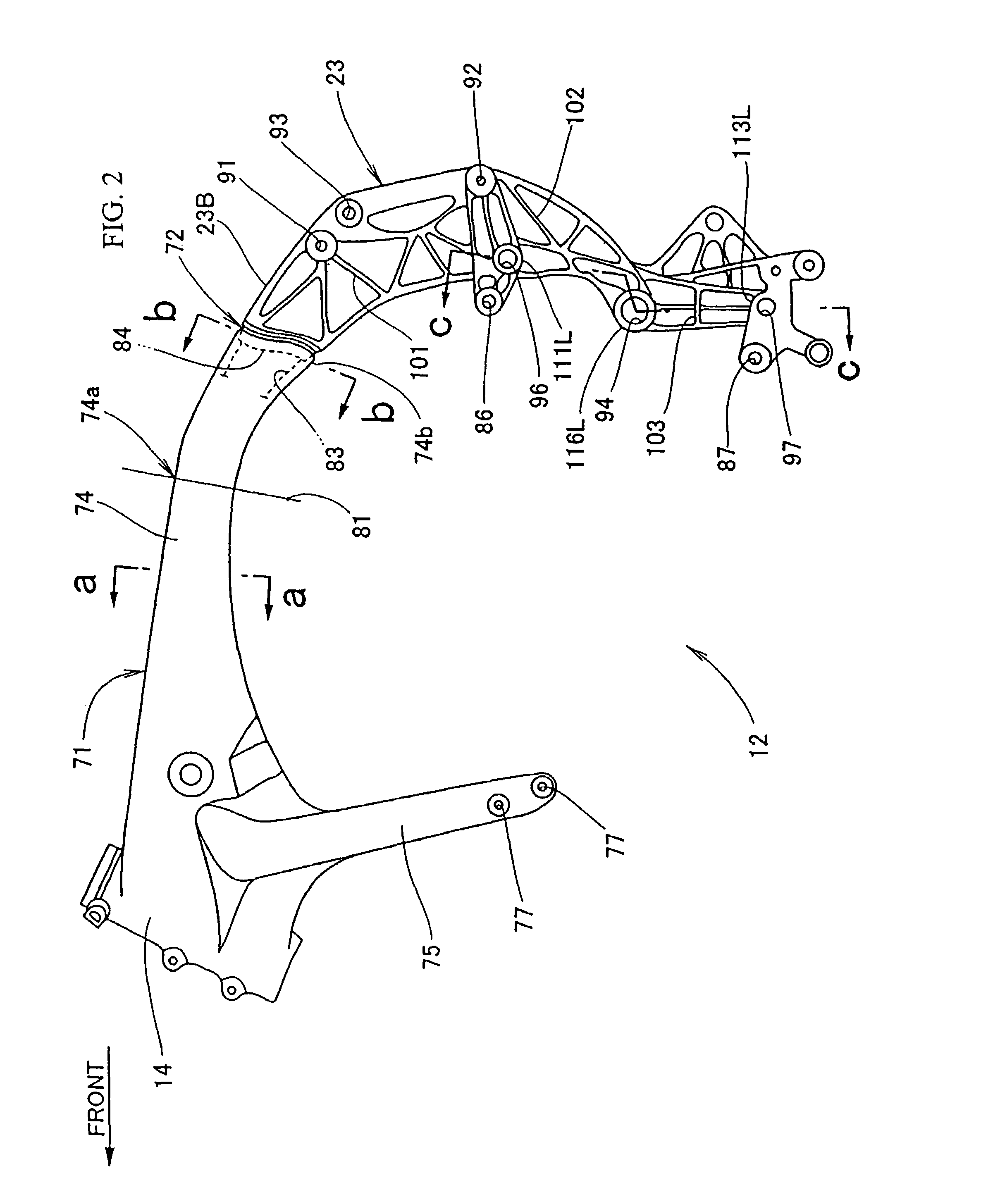 Frame assembly for a motorcycle