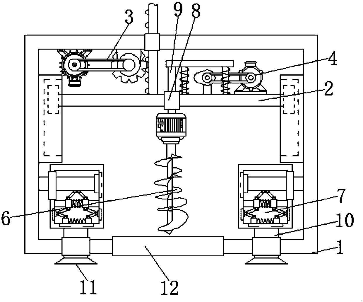 Building piling machine with damping function