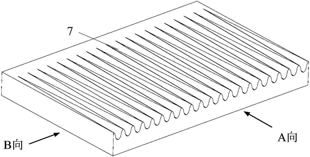 Rim sealing structure comprising wave-shaped hollows and turbine using rim sealing structure