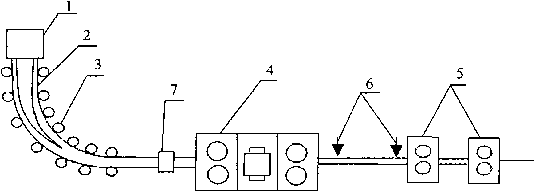 Method for endless rolling of sectional material and rod and wire material and flexible connecting device thereof