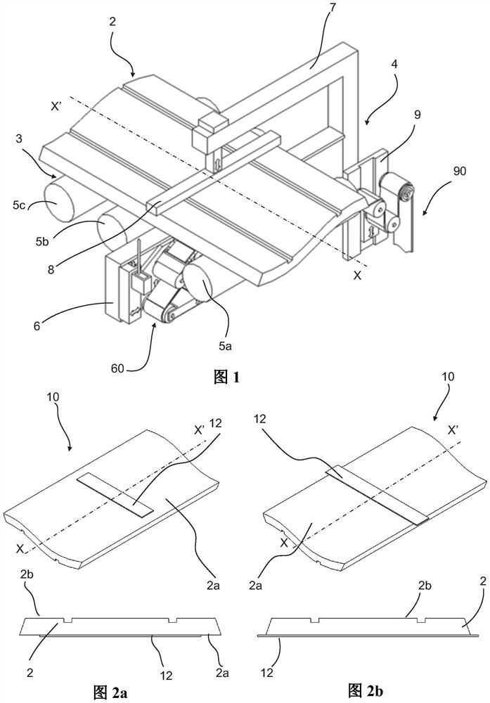 Apparatus and method for assembling a strip to a tread