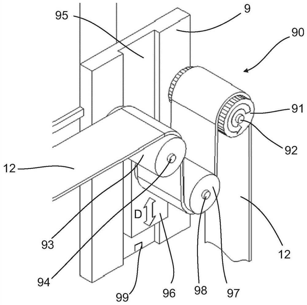 Apparatus and method for assembling a strip to a tread