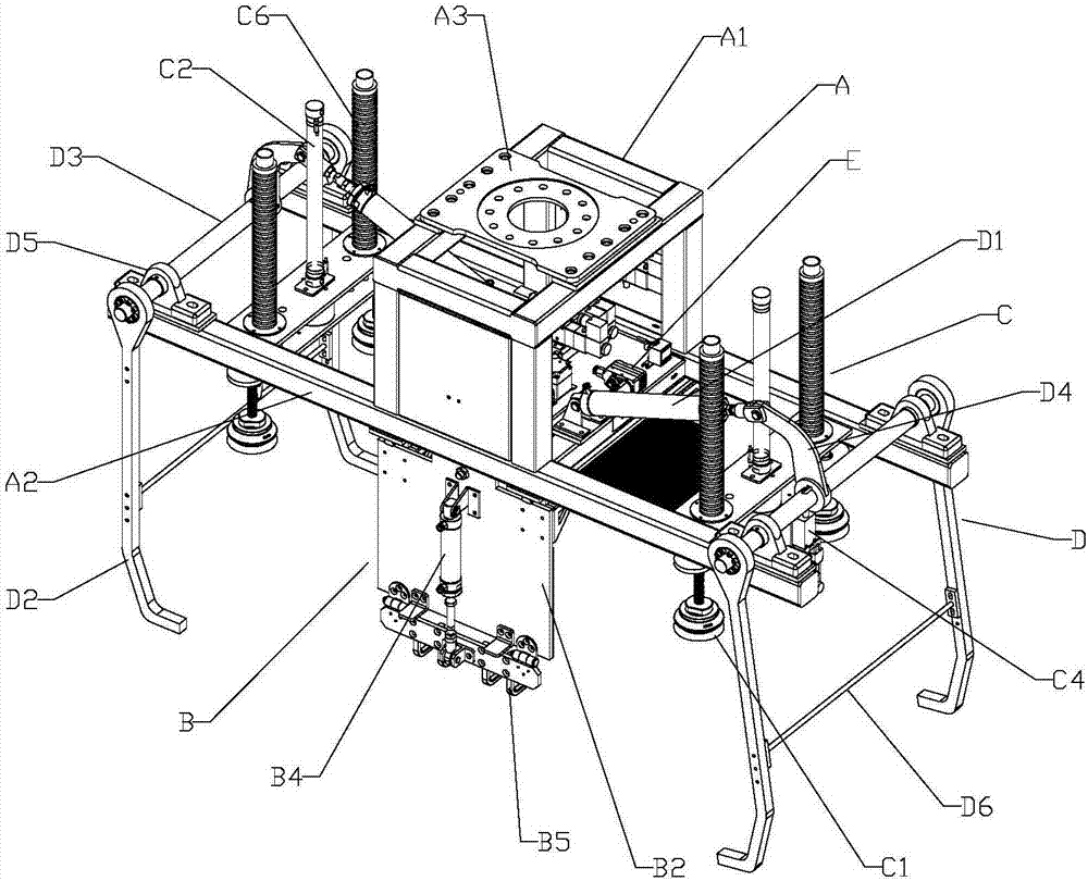 Combined clamp for palletizing and transferring robot