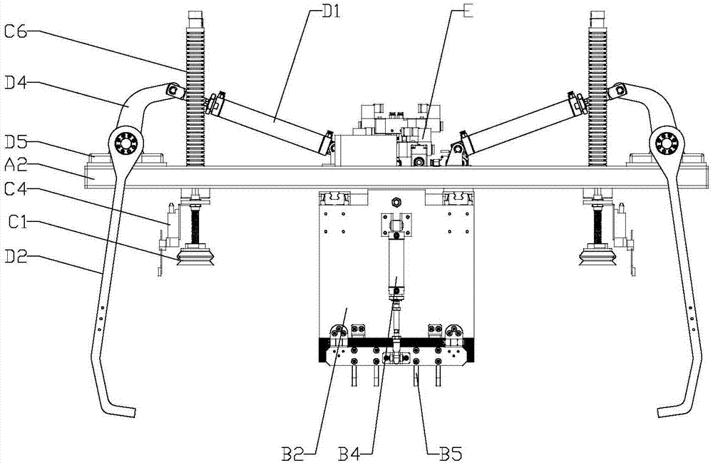 Combined clamp for palletizing and transferring robot